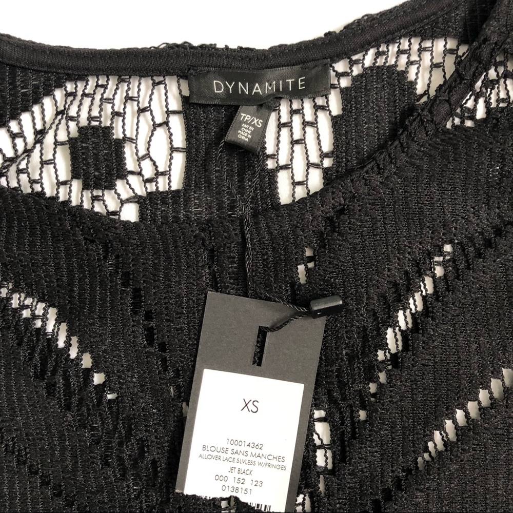 Dynamite woman’s festival black lace fringe crop top brand new with tag size XS - Picture 6 of 12
